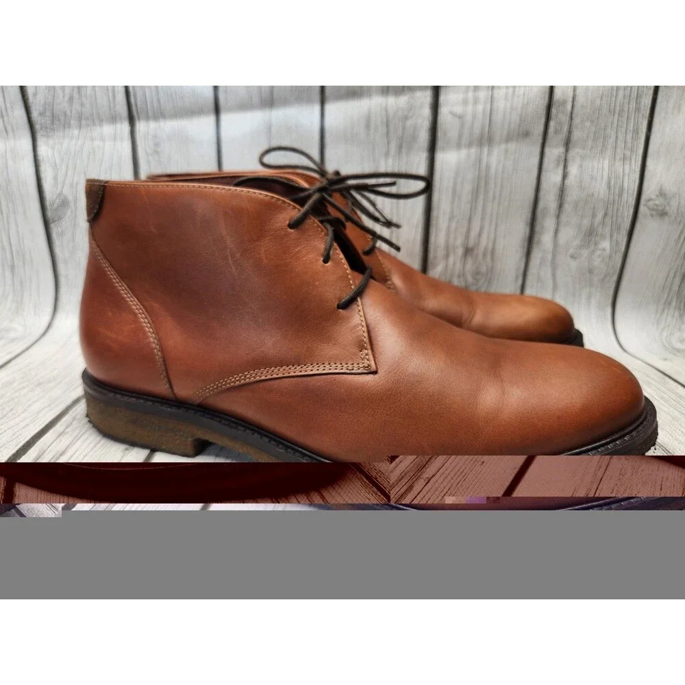 Johnston Murphy Copeland Mens 11.5 M Brown Leather Crepe Sole Ankle Chukka Boots